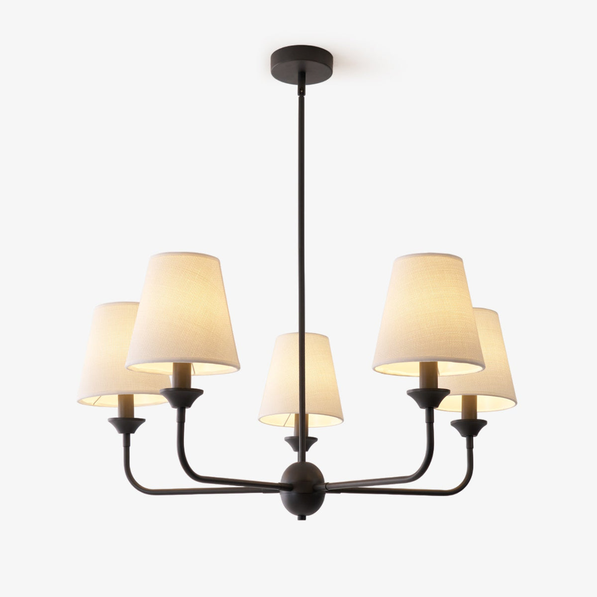 Seraphine Grace Chandelier – Modern Brass & Fabric Statement Light for Dining and Living Rooms