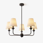 Seraphine Grace Chandelier – Modern Brass & Fabric Statement Light for Dining and Living Rooms