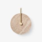 Lior Travertine Wall Sconce with Brass Hook – Modern LED Wall Lamp