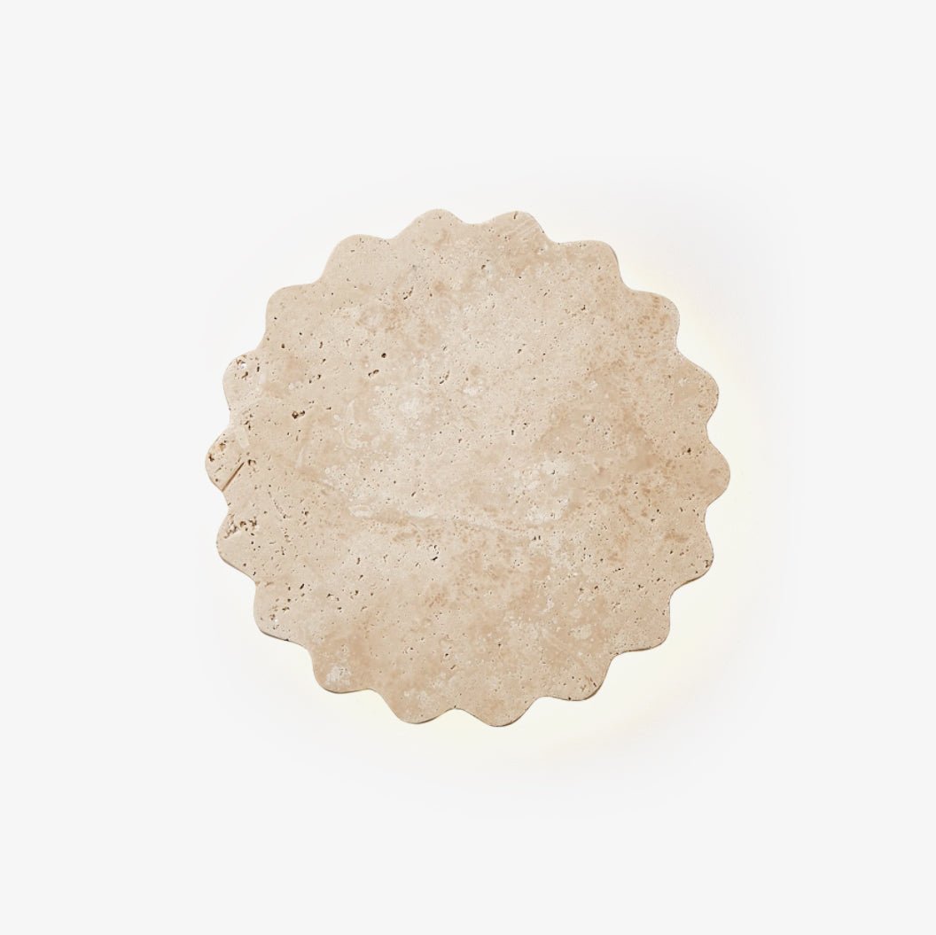 Luna Scallop Wall Sconce in Natural Travertine