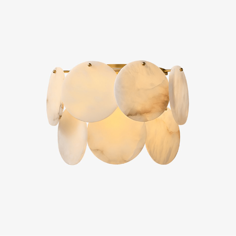 Strata Lumina Alabaster Wall Sconce in Brass Finish