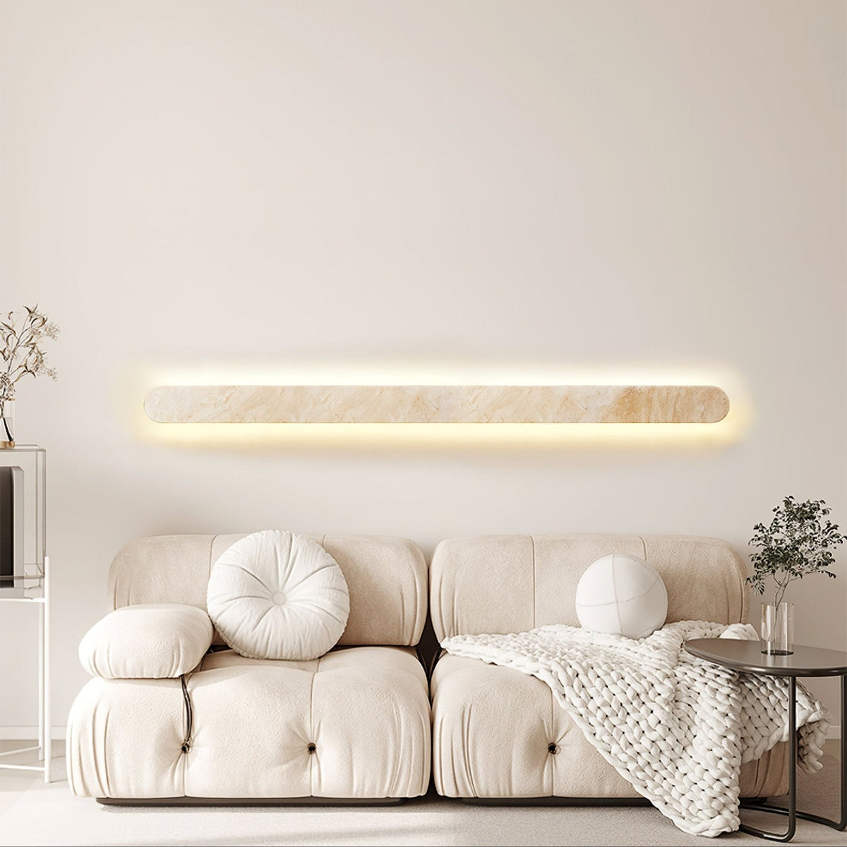 Lior Sculptural Travertine LED Wall Sconce for Modern Interiors