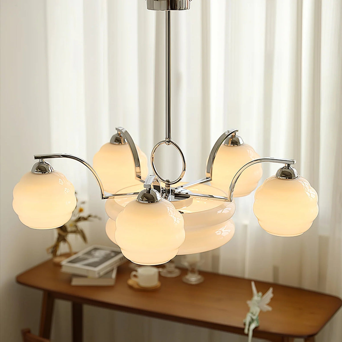 Opaline Art Deco Chandelier 3