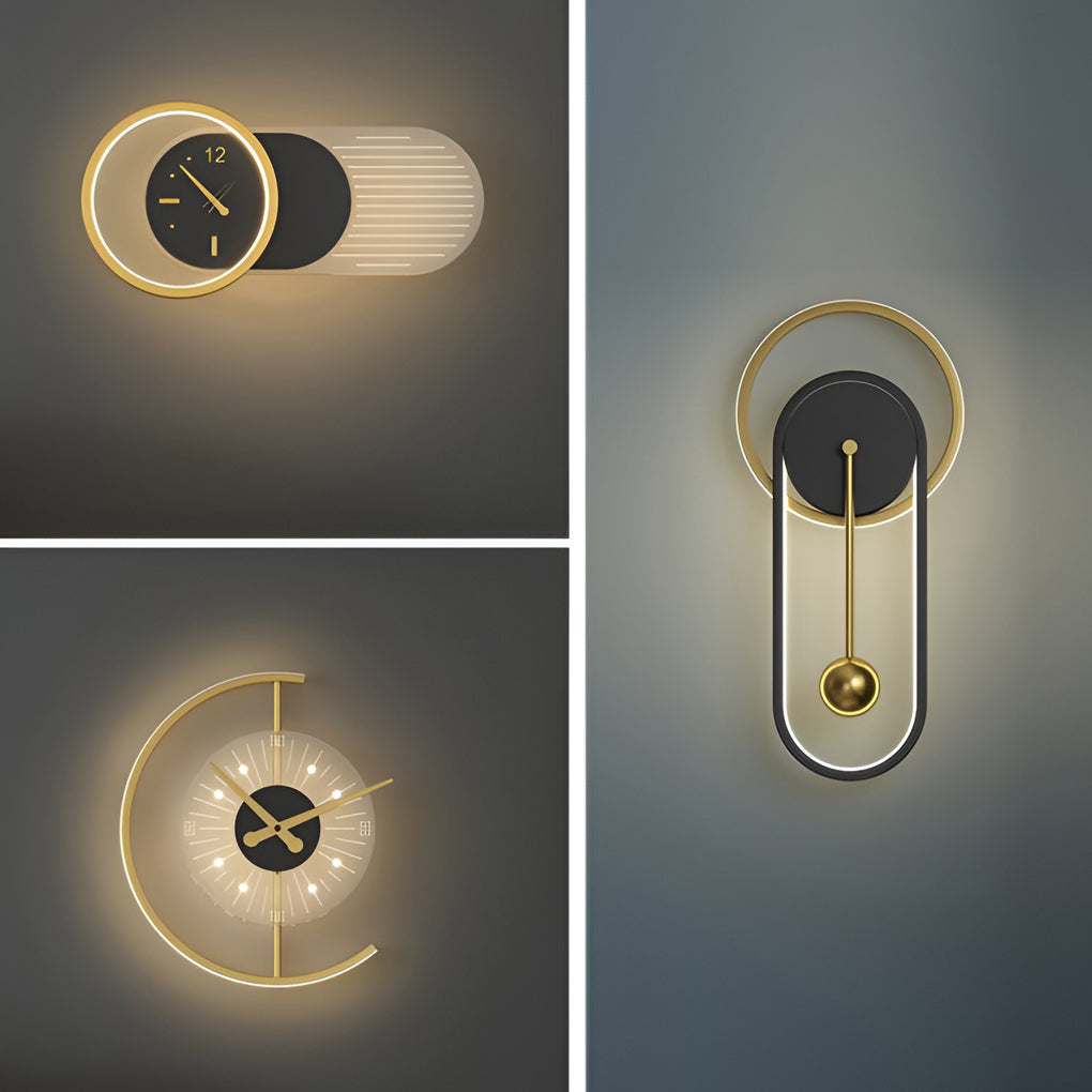 Creative Mute Clock Shaped Wall Lamp Li001948