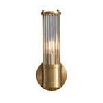 1 2 Light Modern Chrome Gold Wall Sconce With Cylinder Clear Glass Shade