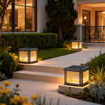 Modern Outdoor Pillar Light – Waterproof Black LED Gate Lamp