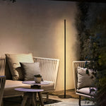 Black Minimalist Outdoor LED Linear Floor Lamp, IP65 Waterproof