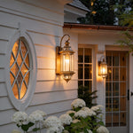 Solid Copper Outdoor Wall Sconce with Clear Glass Shade