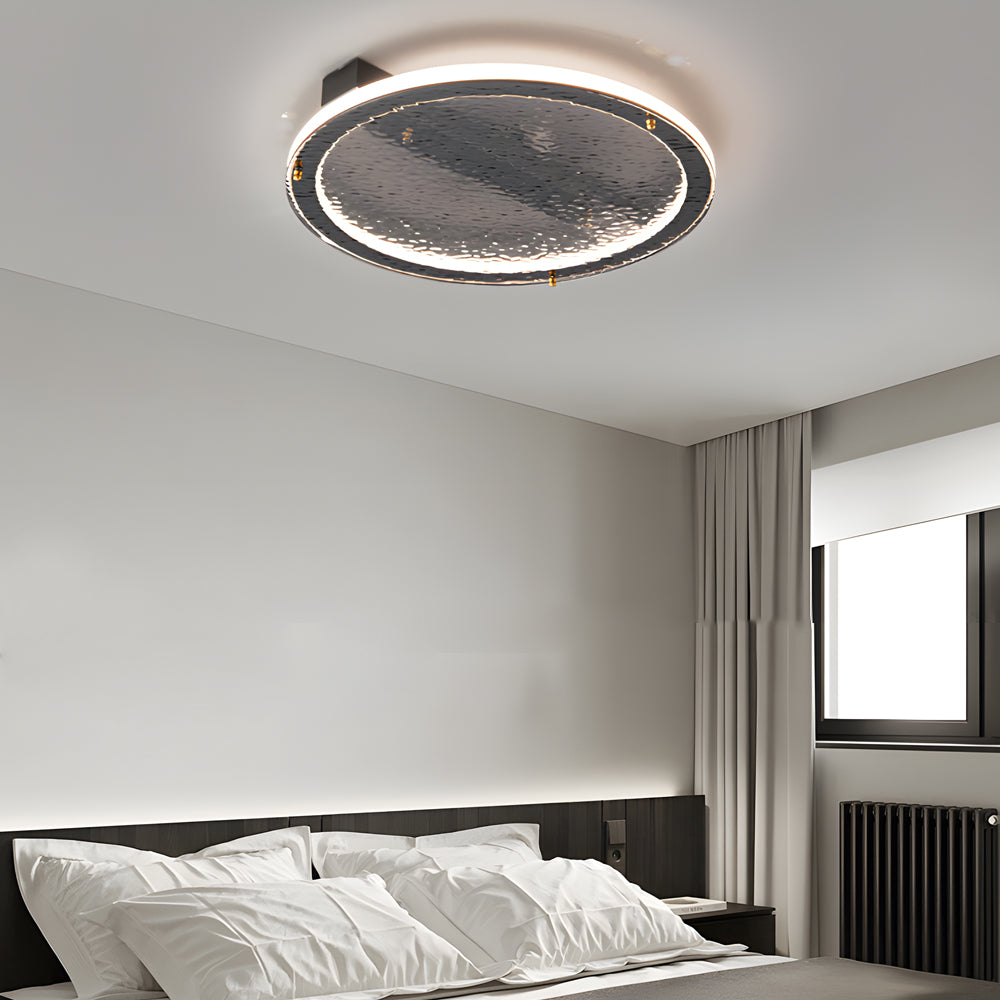 Black Glass Led Flush Mount Ceiling Light