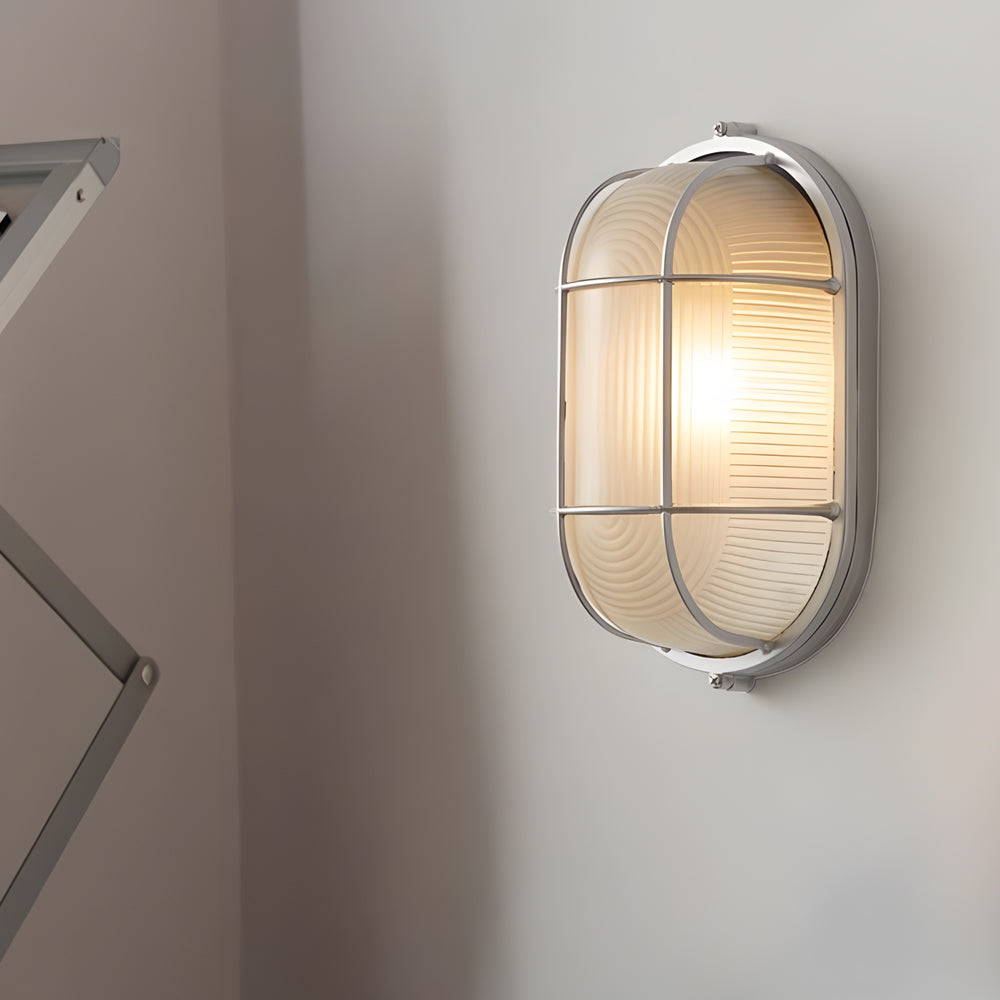 1 Light Retro Industrial Oval Round Outdoor Wall Lights Wall Lamp
