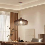 Japanese Wood Cage 1 Light Pendant Light
