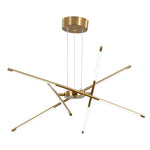 Modern Stepless Dimming Long Strip Sputnik Led Chandelier Gold Black Gold