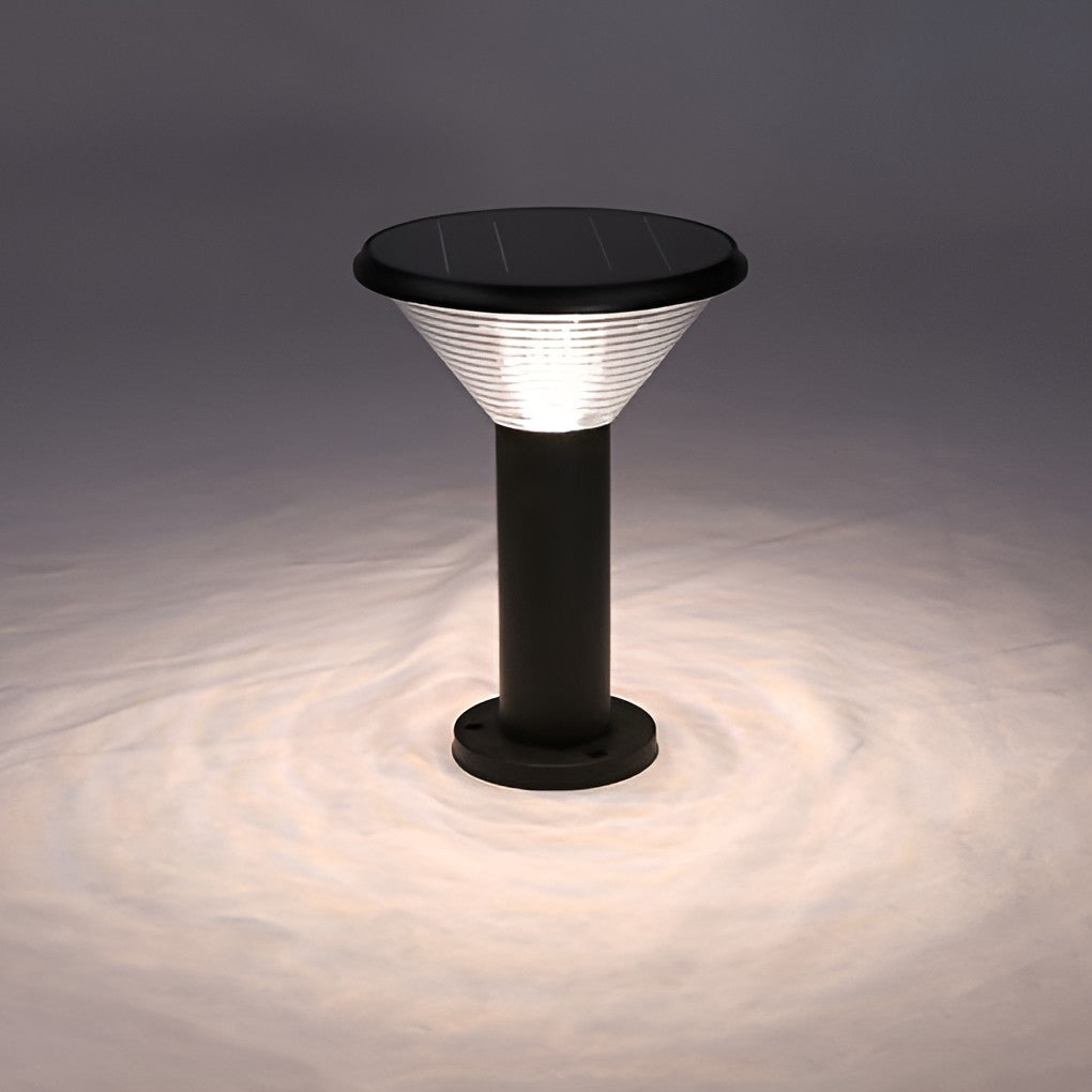 Tapered Solar LED Pathway Light in Black Aluminum for Modern Outdoor Spaces