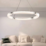 26 34 42 Wide Led Frosted Water Glass Ring Chandelier