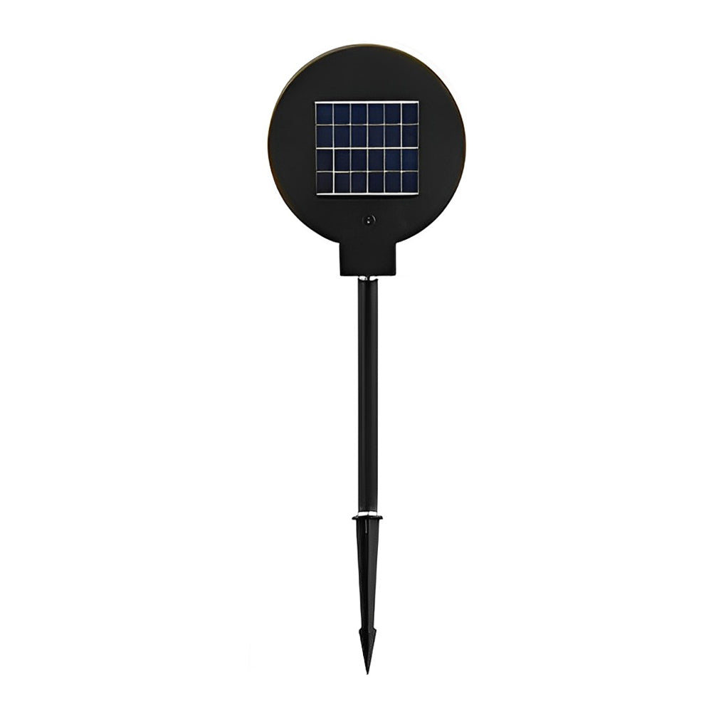 Modern Circular Black Solar LED Lawn Light for Garden Pathways