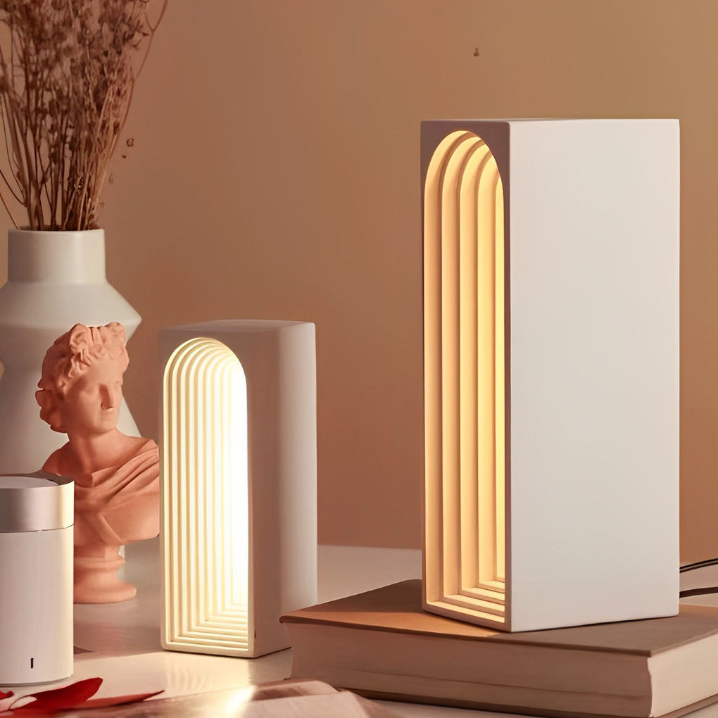 Nordic Usb Concrete Led Rectangle Table Lamp