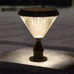 Ribbed Solar LED Outdoor Lantern in Matte Black