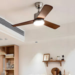 42 52 Led 3 Blades Wood Ceiling Fan Light With Remote