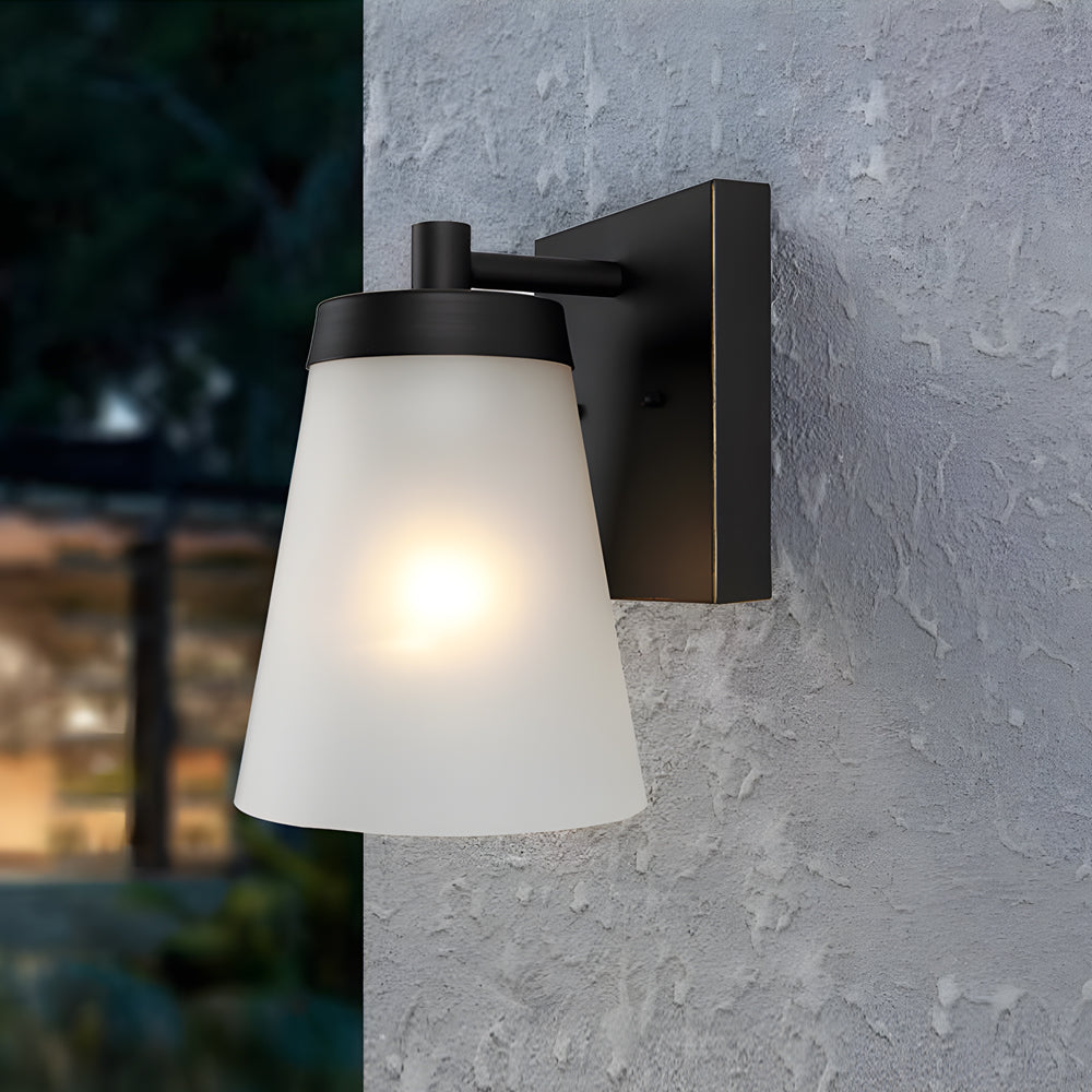 1 Light Glass Waterproof Sensor Outdoor Wall Sconce