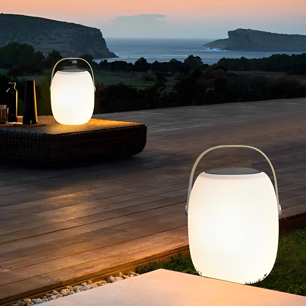 Aria Portable Solar Lantern with Remote – Modern Waterproof Table Lamp for Patio & Garden