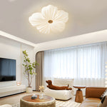 Nordic White Acrylic Flower Bedroom Ceiling Lamp Led 3 Step Dimming