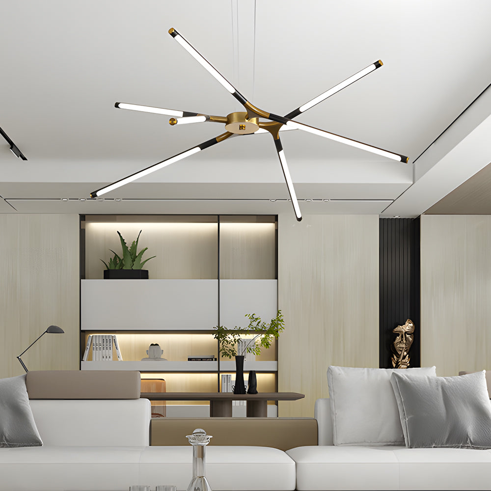 3 8 Light Led Dimmable Linear Sputnik Chandelier For Living Room