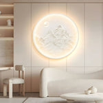 Nordic Moon Wall Sconce Round Mountain Moon Decorative Painting Lamp