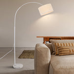 Marble Base And Shaded Adjustable Arc Floor Lamp