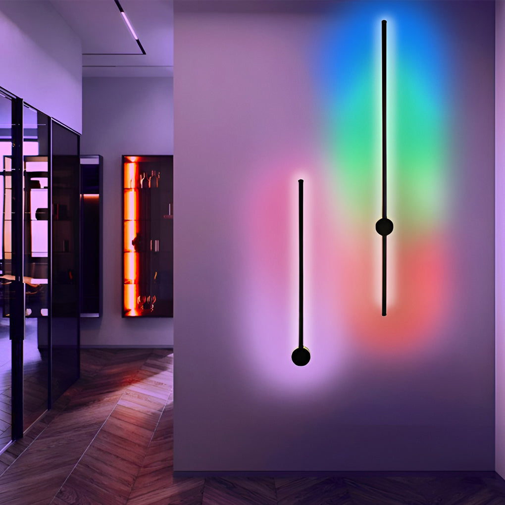 Modern Linear LED Wall Sconce with RGB Remote Control