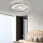 Round Acrylic Waves Decor Led Three Step Dimming Modern Ceiling Fan Lamp