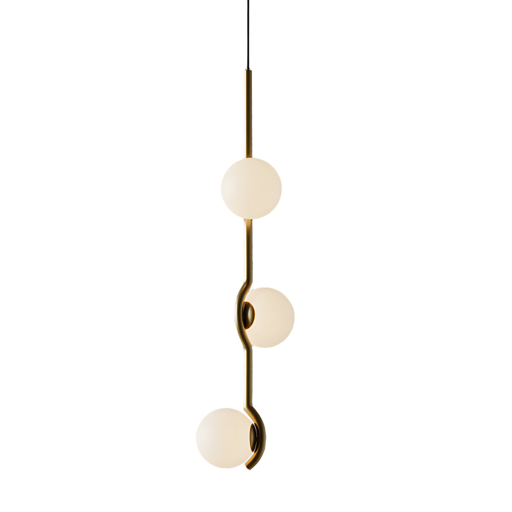 Modern Linear Glass Ball Pendant Light With 3 4 6 Light Black Gold