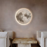 Round Moon 3D Sandstone Painting Usb Voice Control Decorative Painting