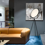 Black Metal And Rotating Led Tripod Floor Lamp