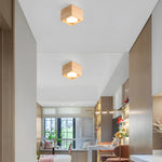 1 2 4 Light Square Wood Cube Spotlight Led Flush Mount Light