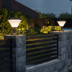 9 Inch High Black Round Led Solar Post Pier Light