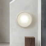 Japanese White Round 1 Light Wall Sconce 3 Sizes