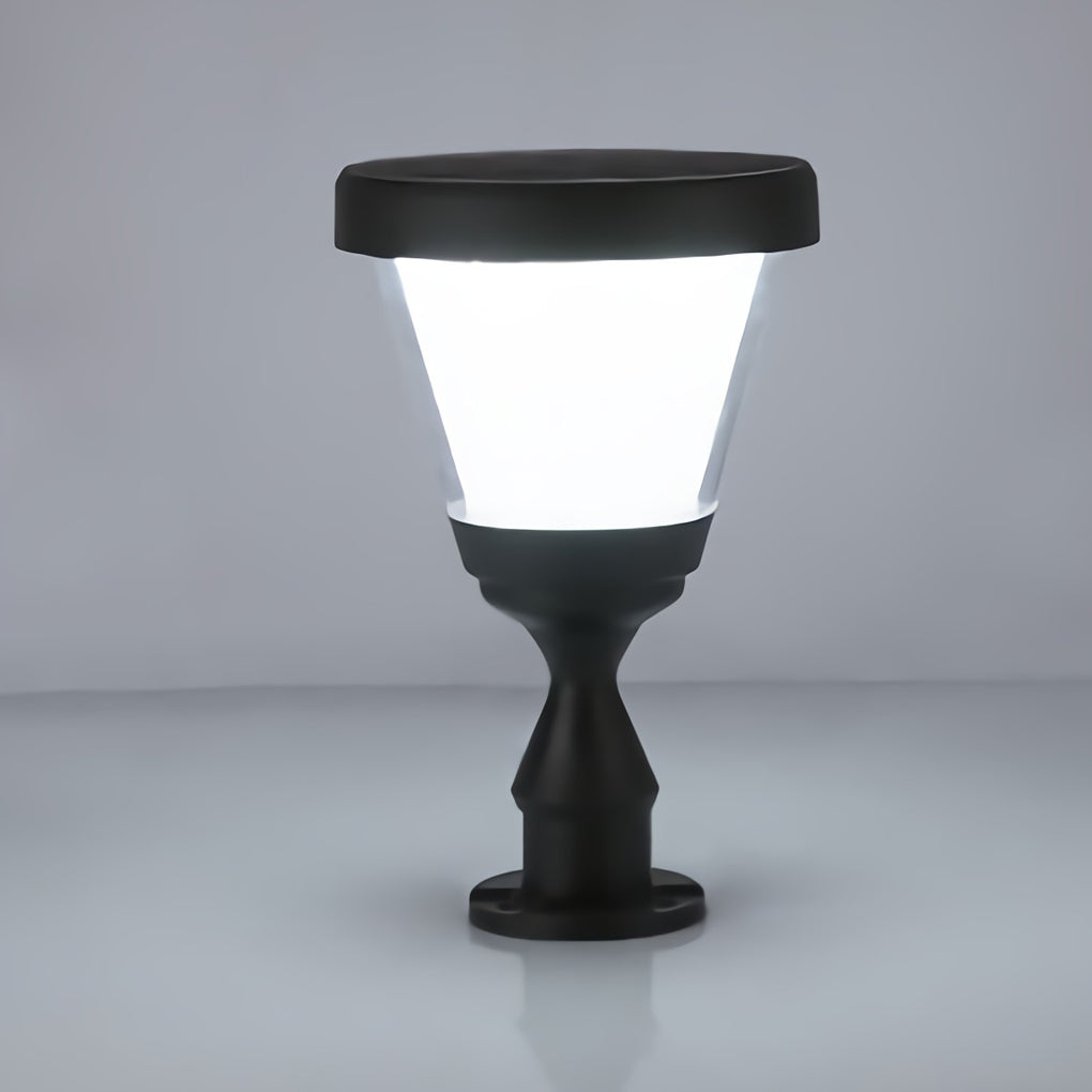 Round Modern Solar Fence Post Light Ha076261