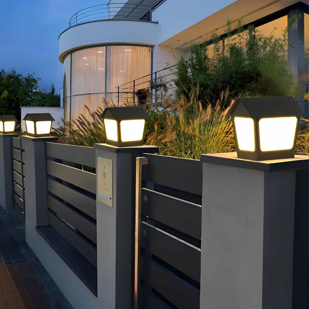 Cottage Shaped Modern Solar Fence Post Lights Li002306