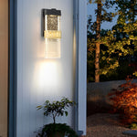 Bubbles Crystal LED Outdoor Wall Sconce – Modern Waterproof Black Aluminum Light
