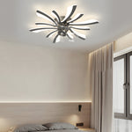 Creative Flowers Three Step Dimming Luxury Modern Ceiling Fan With Light
