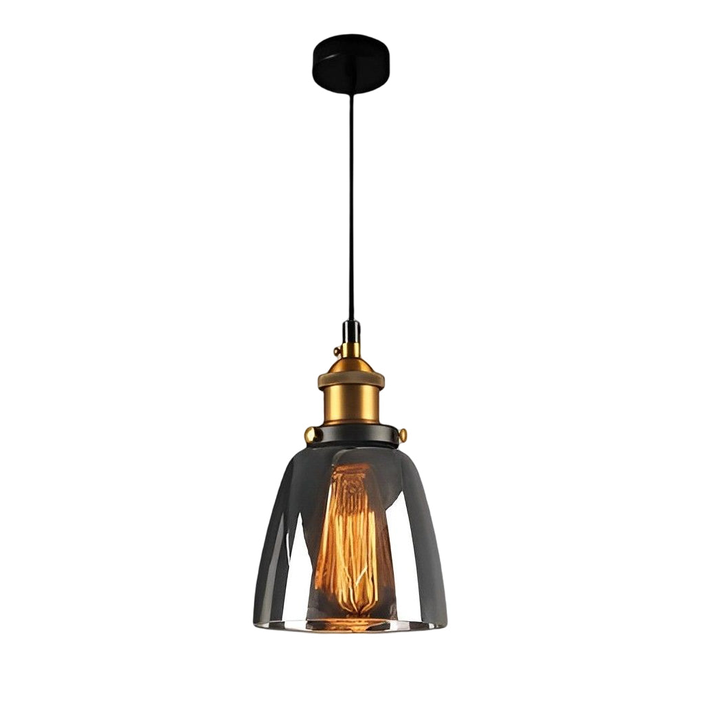 Smoke Gray Industrial Pendant Lamp Ha077613