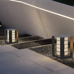 Lattice Cylinder LED Outdoor Lantern in Black, IP65 Waterproof