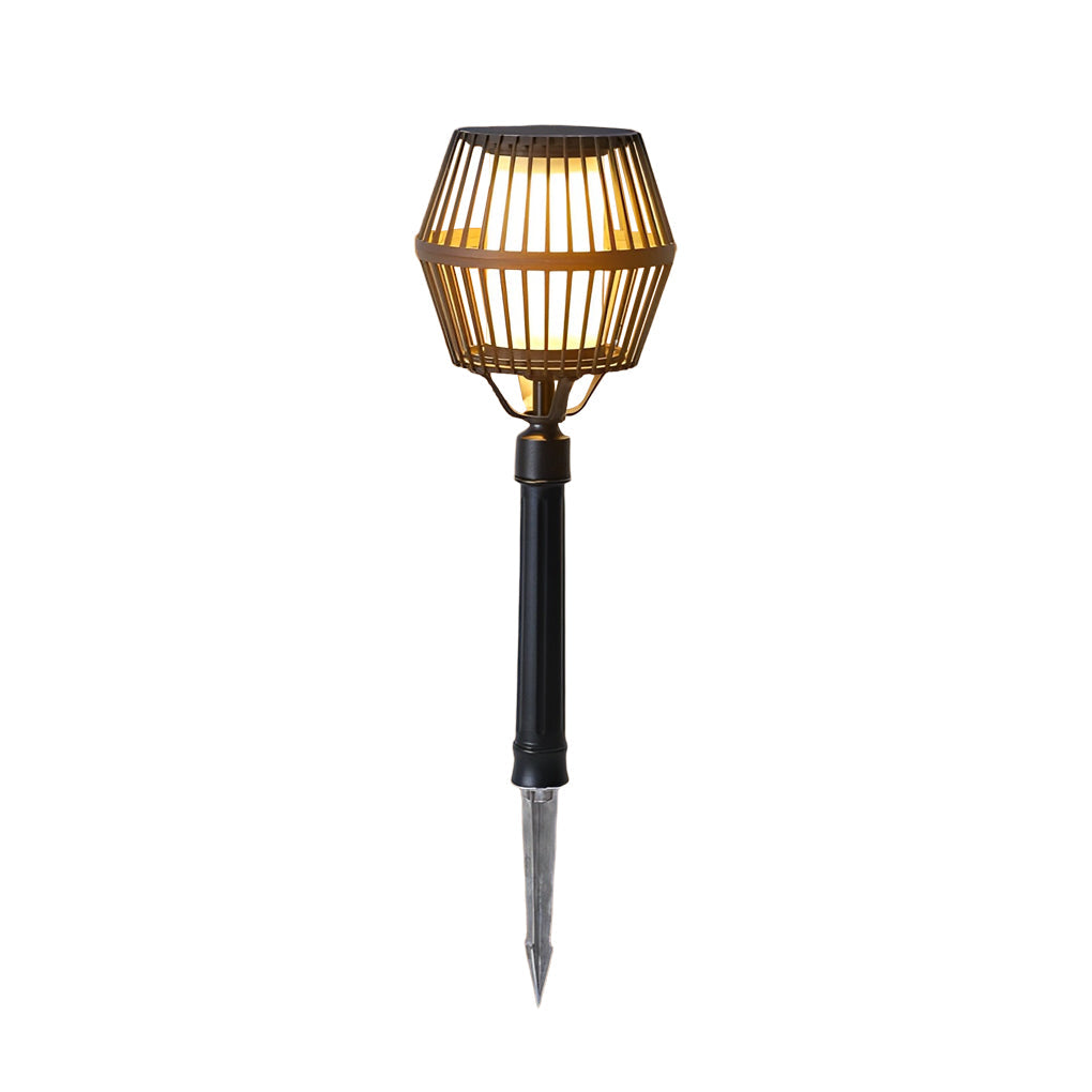 Matte Black Solar Caged Lantern for Modern Outdoor Spaces