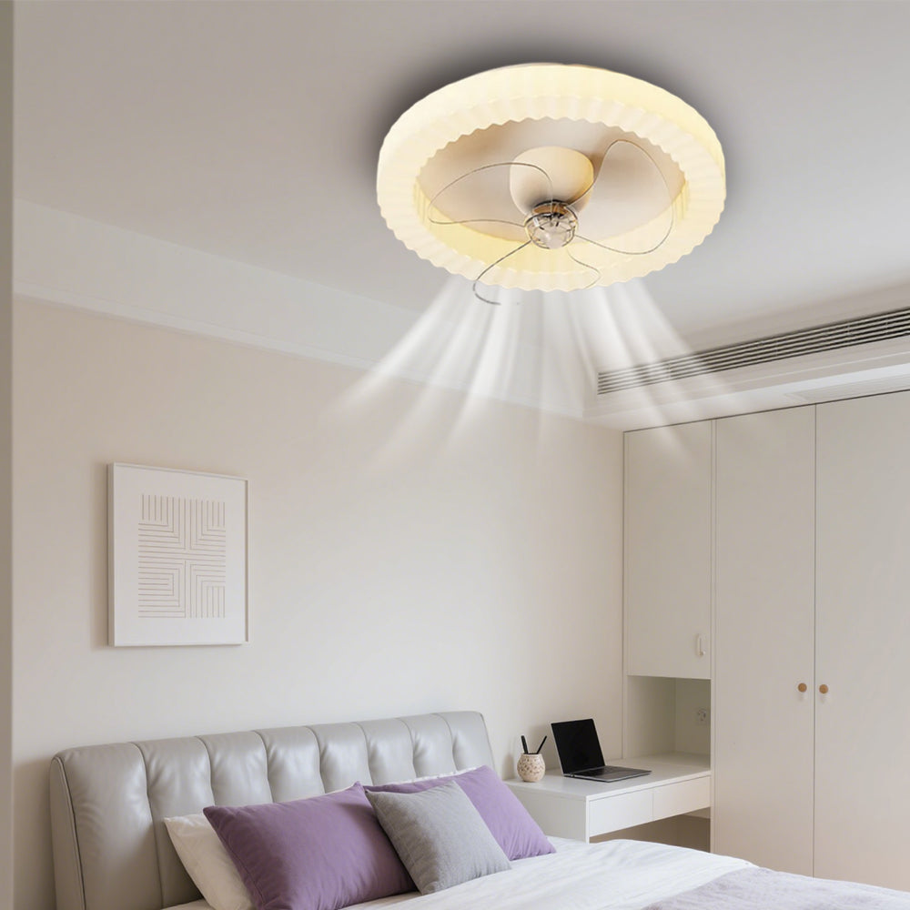 White Round Design Ceiling Fan With Led Lights