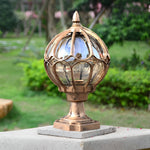 Vintage Outdoor Pier Mount Post Light With Glass Globe