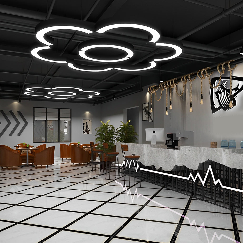 Curved Slim C Shape Led Pendant Half Circle Hanging Profile Light For Office