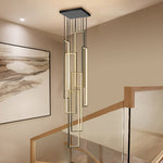 Nordic Black Aluminum LED Linear Staircase Chandelier