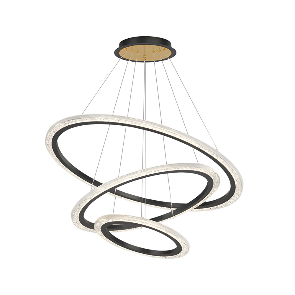 2 3 Rings Adjustable Luxury 3 Step Dimming Modern Chandelier Hanging Lights
