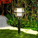 Matte Black Solar Caged Lantern for Modern Outdoor Spaces