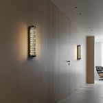 Luma Column LED Wall Sconce in Brushed Gold and Clear Glass